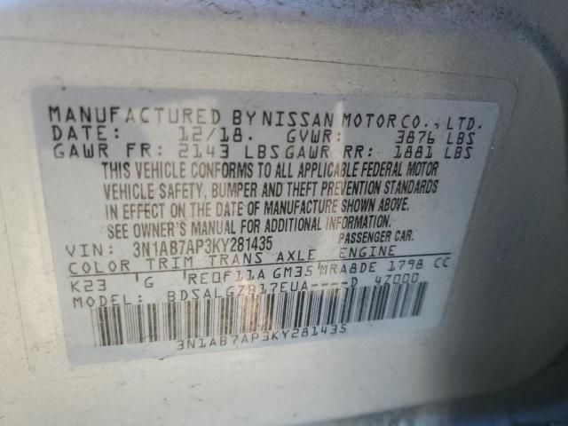 Photo 11 VIN: 3N1AB7AP3KY281435 - NISSAN SENTRA S 