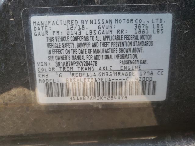 Photo 9 VIN: 3N1AB7AP3KY284478 - NISSAN SENTRA S 