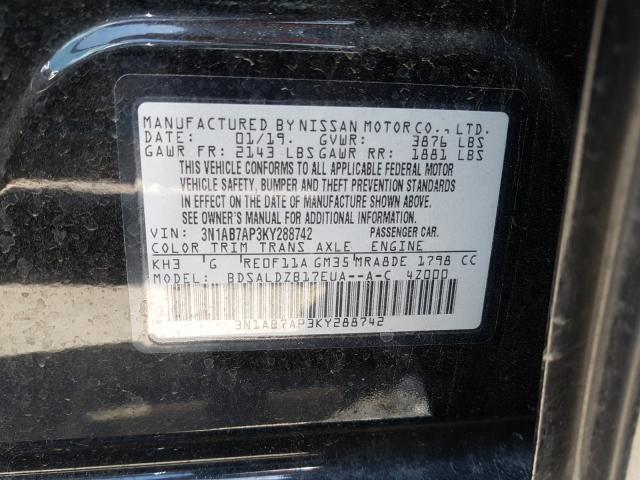 Photo 9 VIN: 3N1AB7AP3KY288742 - NISSAN SENTRA S 