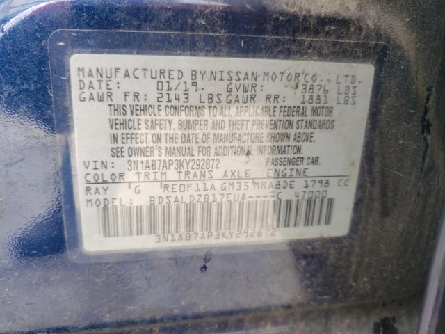 Photo 9 VIN: 3N1AB7AP3KY292872 - NISSAN SENTRA S 