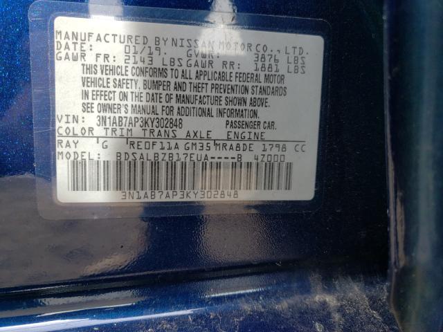 Photo 9 VIN: 3N1AB7AP3KY302848 - NISSAN SENTRA S 