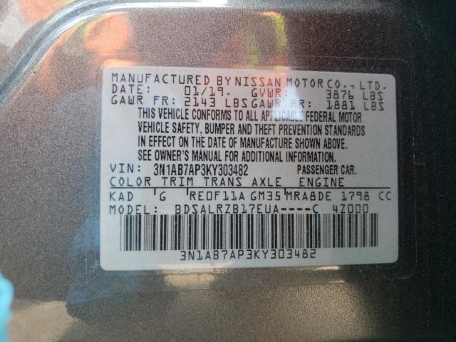 Photo 11 VIN: 3N1AB7AP3KY303482 - NISSAN SENTRA S 