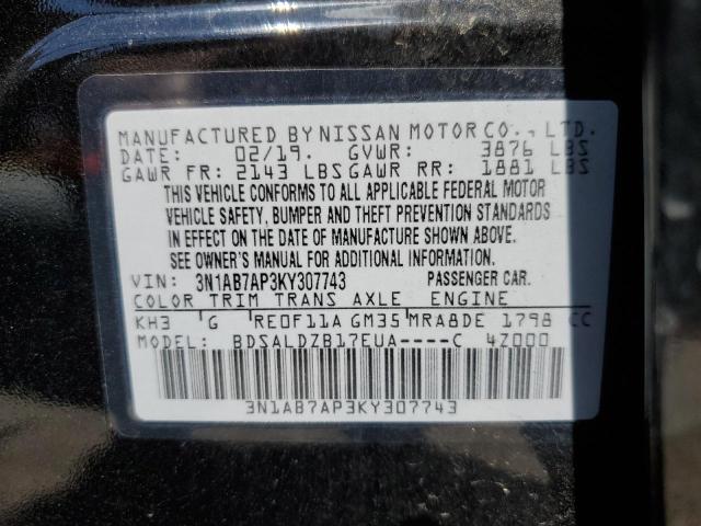 Photo 9 VIN: 3N1AB7AP3KY307743 - NISSAN SENTRA S 