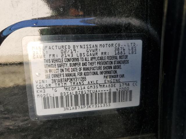 Photo 11 VIN: 3N1AB7AP3KY311355 - NISSAN SENTRA 