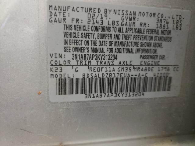 Photo 9 VIN: 3N1AB7AP3KY313204 - NISSAN SENTRA S 