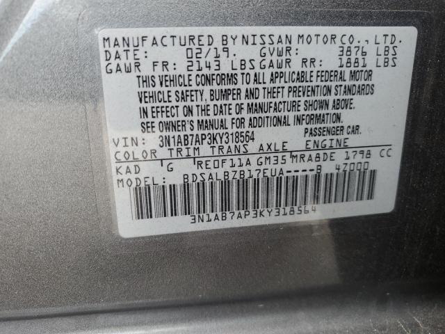 Photo 11 VIN: 3N1AB7AP3KY318564 - NISSAN SENTRA S 