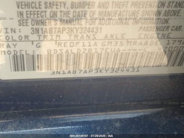 Photo 8 VIN: 3N1AB7AP3KY324431 - NISSAN SENTRA 