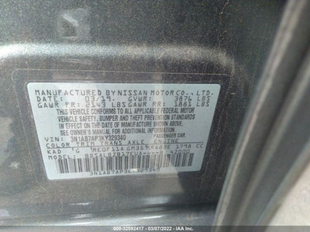 Photo 8 VIN: 3N1AB7AP3KY329340 - NISSAN SENTRA 