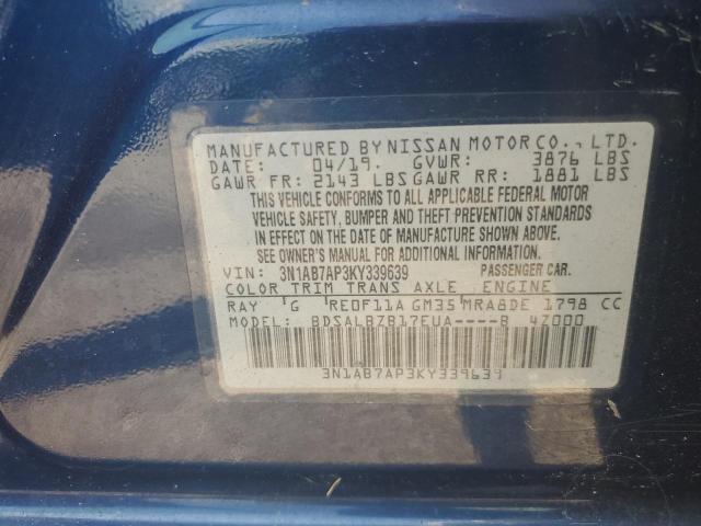 Photo 12 VIN: 3N1AB7AP3KY339639 - NISSAN SENTRA S 