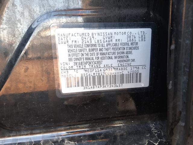 Photo 9 VIN: 3N1AB7AP3KY343657 - NISSAN SENTRA 