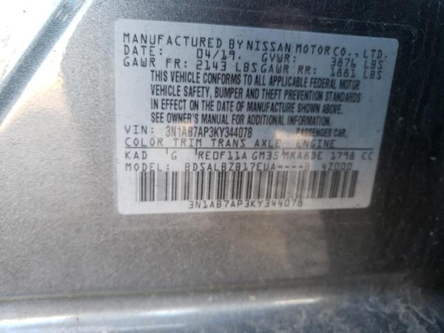 Photo 11 VIN: 3N1AB7AP3KY344078 - NISSAN SENTRA S 