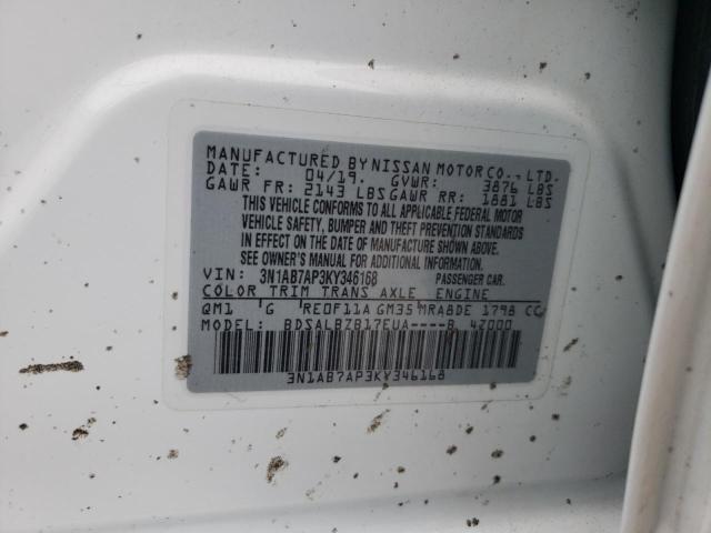 Photo 11 VIN: 3N1AB7AP3KY346168 - NISSAN SENTRA 