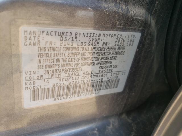 Photo 9 VIN: 3N1AB7AP3KY353461 - NISSAN SENTRA S 