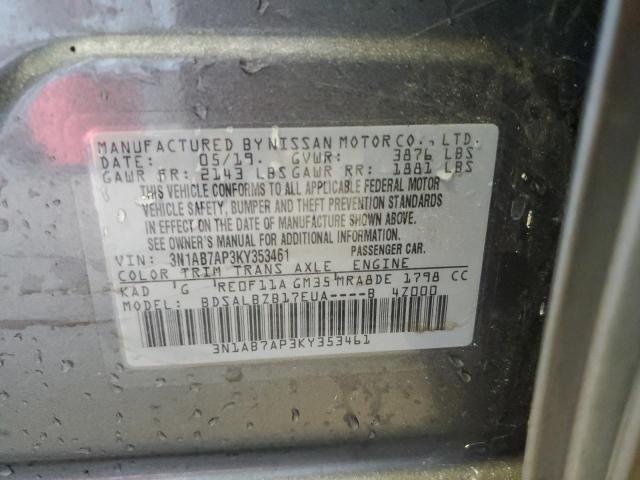 Photo 9 VIN: 3N1AB7AP3KY353461 - NISSAN SENTRA S 