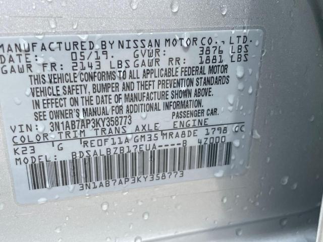 Photo 9 VIN: 3N1AB7AP3KY358773 - NISSAN SENTRA 