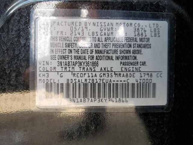 Photo 9 VIN: 3N1AB7AP3KY361866 - NISSAN SENTRA S 