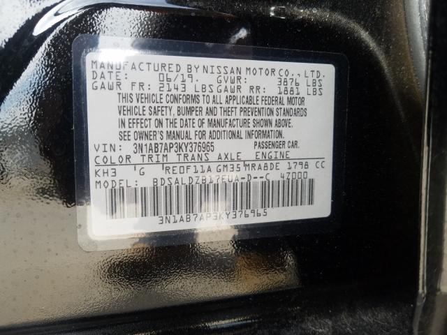 Photo 9 VIN: 3N1AB7AP3KY376965 - NISSAN SENTRA S 