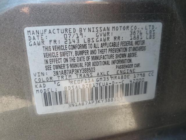 Photo 12 VIN: 3N1AB7AP3KY388503 - NISSAN SENTRA S 