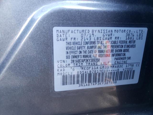 Photo 11 VIN: 3N1AB7AP3KY389358 - NISSAN SENTRA 