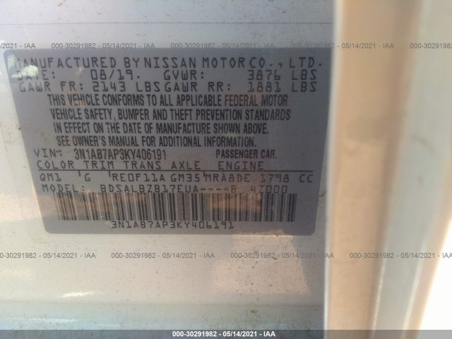 Photo 8 VIN: 3N1AB7AP3KY406191 - NISSAN SENTRA 