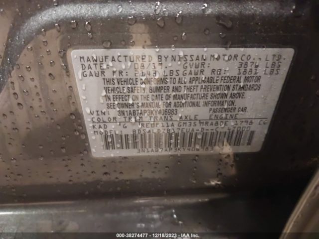 Photo 8 VIN: 3N1AB7AP3KY406983 - NISSAN SENTRA 