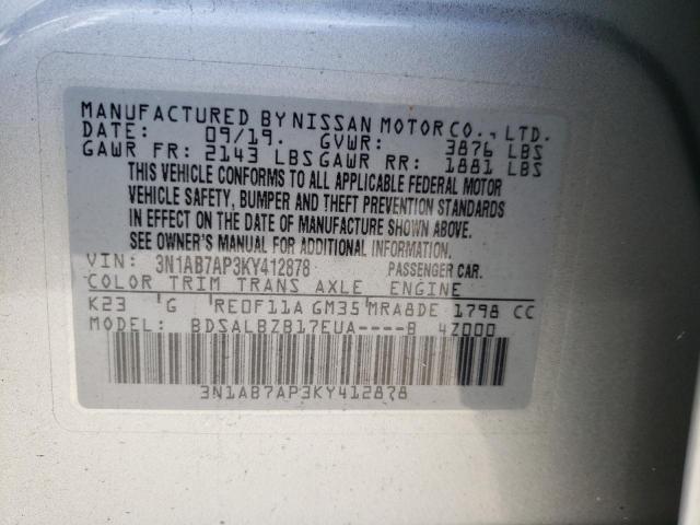 Photo 11 VIN: 3N1AB7AP3KY412878 - NISSAN SENTRA 