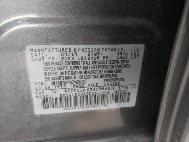 Photo 9 VIN: 3N1AB7AP3KY424786 - NISSAN SENTRA S 