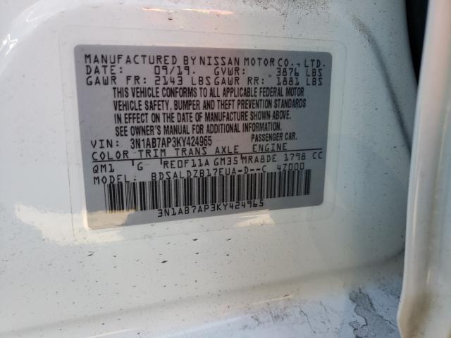 Photo 9 VIN: 3N1AB7AP3KY424965 - NISSAN SENTRA S 