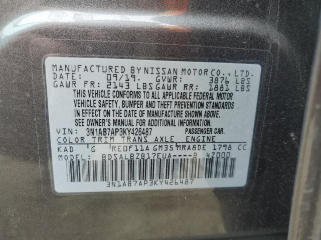 Photo 11 VIN: 3N1AB7AP3KY426487 - NISSAN SENTRA S 