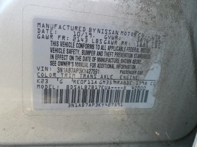 Photo 11 VIN: 3N1AB7AP3KY427591 - NISSAN SENTRA S 