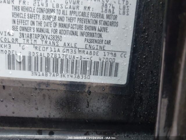 Photo 8 VIN: 3N1AB7AP3KY438350 - NISSAN SENTRA 