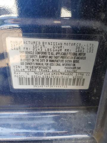 Photo 12 VIN: 3N1AB7AP3KY444715 - NISSAN SENTRA S 