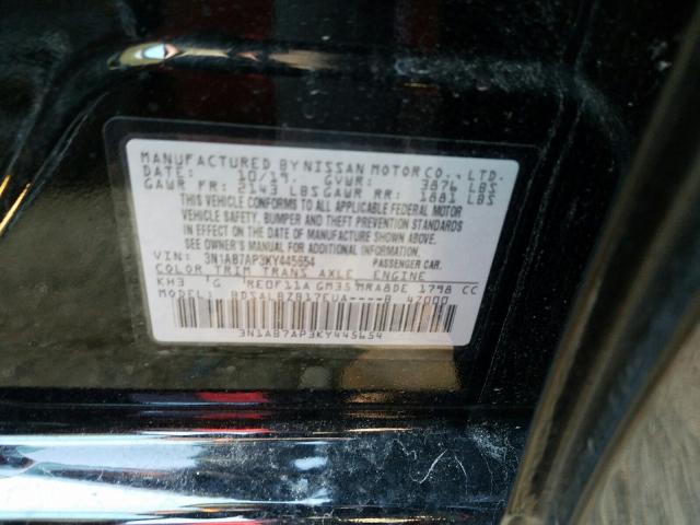 Photo 9 VIN: 3N1AB7AP3KY445654 - NISSAN SENTRA S 