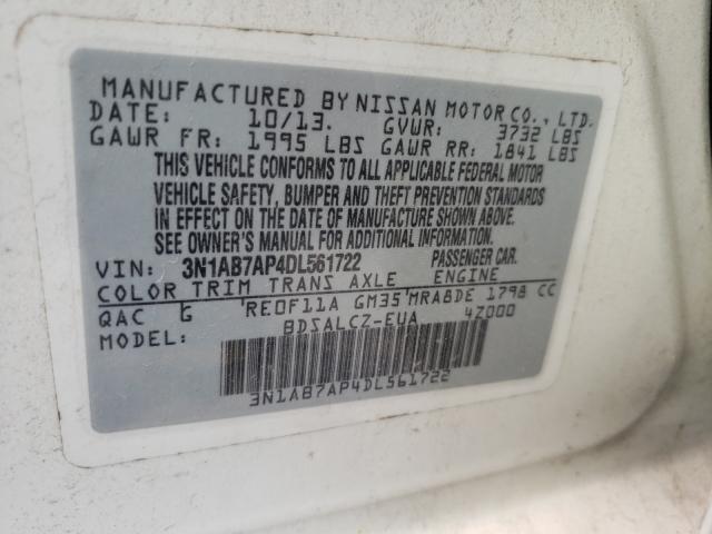 Photo 9 VIN: 3N1AB7AP4DL561722 - NISSAN SENTRA S 