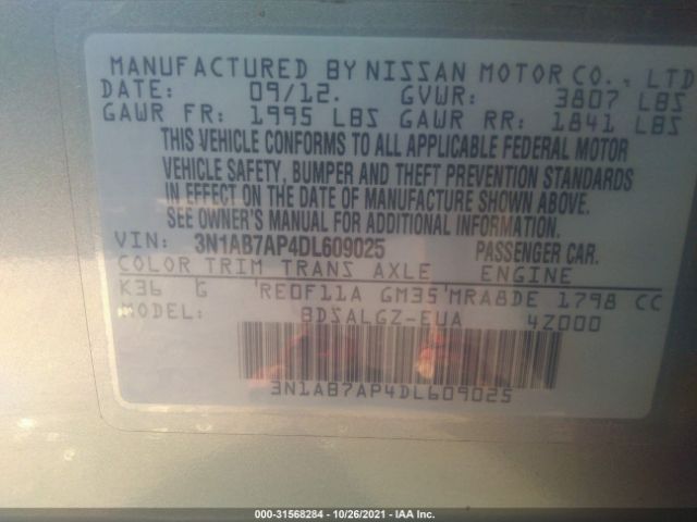 Photo 8 VIN: 3N1AB7AP4DL609025 - NISSAN SENTRA 