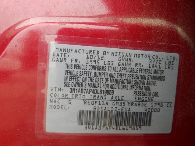 Photo 9 VIN: 3N1AB7AP4DL619859 - NISSAN SENTRA S 