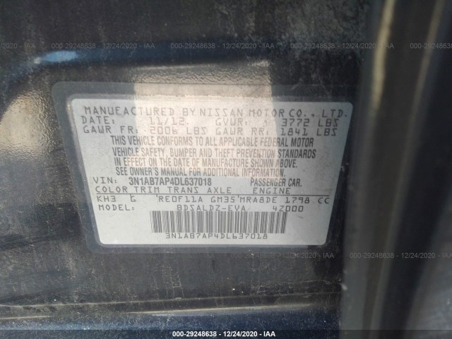 Photo 8 VIN: 3N1AB7AP4DL637018 - NISSAN SENTRA 