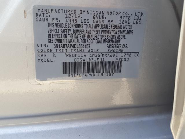 Photo 9 VIN: 3N1AB7AP4DL654157 - NISSAN SENTRA S 