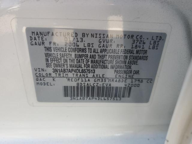 Photo 12 VIN: 3N1AB7AP4DL657513 - NISSAN SENTRA S 