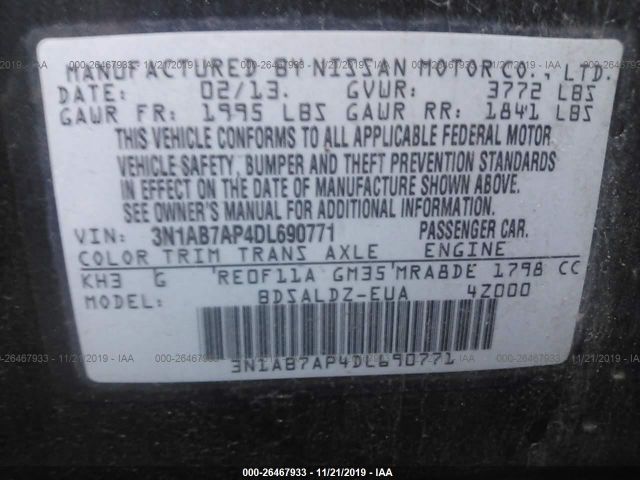 Photo 8 VIN: 3N1AB7AP4DL690771 - NISSAN SENTRA 