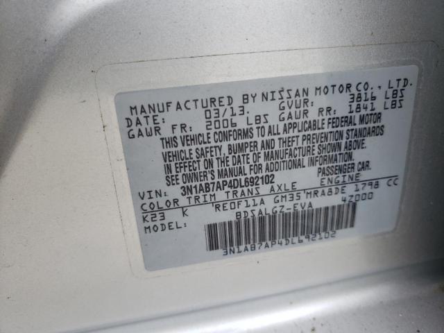 Photo 11 VIN: 3N1AB7AP4DL692102 - NISSAN SENTRA S 