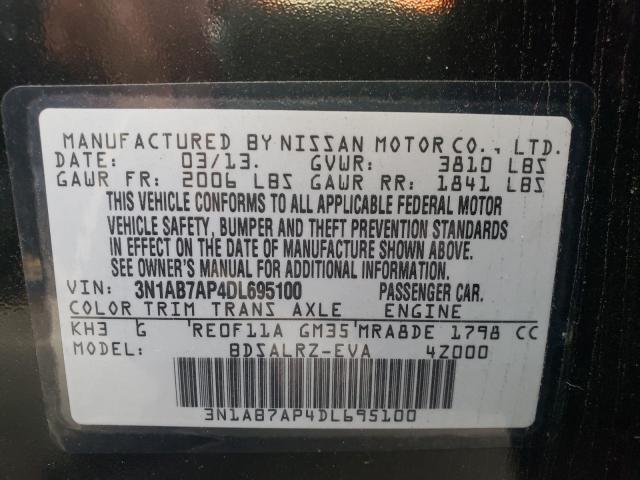 Photo 9 VIN: 3N1AB7AP4DL695100 - NISSAN SENTRA S 