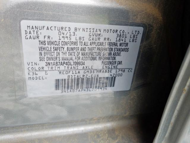 Photo 9 VIN: 3N1AB7AP4DL709934 - NISSAN SENTRA S 