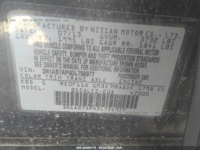 Photo 8 VIN: 3N1AB7AP4DL756977 - NISSAN SENTRA 