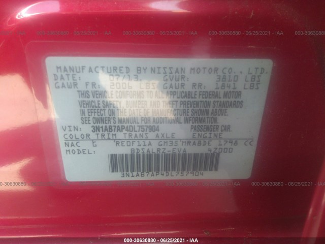 Photo 8 VIN: 3N1AB7AP4DL757904 - NISSAN SENTRA 