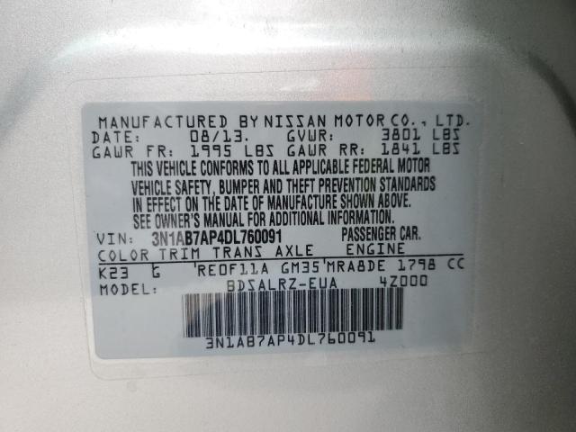 Photo 9 VIN: 3N1AB7AP4DL760091 - NISSAN SENTRA 