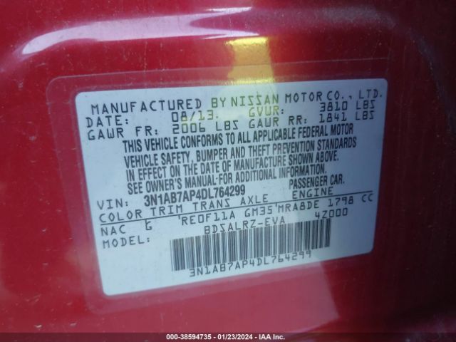 Photo 8 VIN: 3N1AB7AP4DL764299 - NISSAN SENTRA 