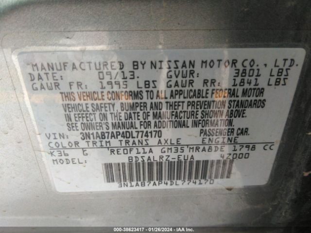 Photo 8 VIN: 3N1AB7AP4DL774170 - NISSAN SENTRA 