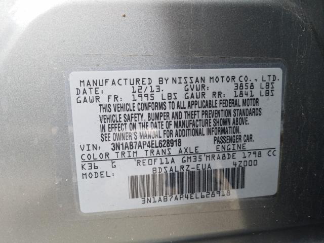 Photo 9 VIN: 3N1AB7AP4EL628918 - NISSAN SENTRA S 