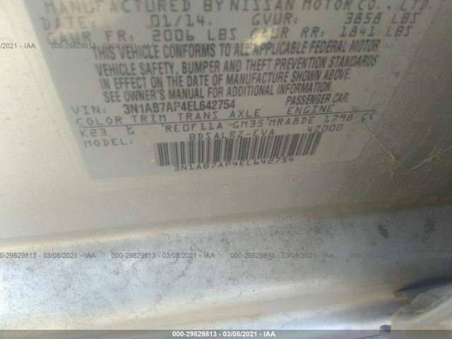 Photo 8 VIN: 3N1AB7AP4EL642754 - NISSAN SENTRA 